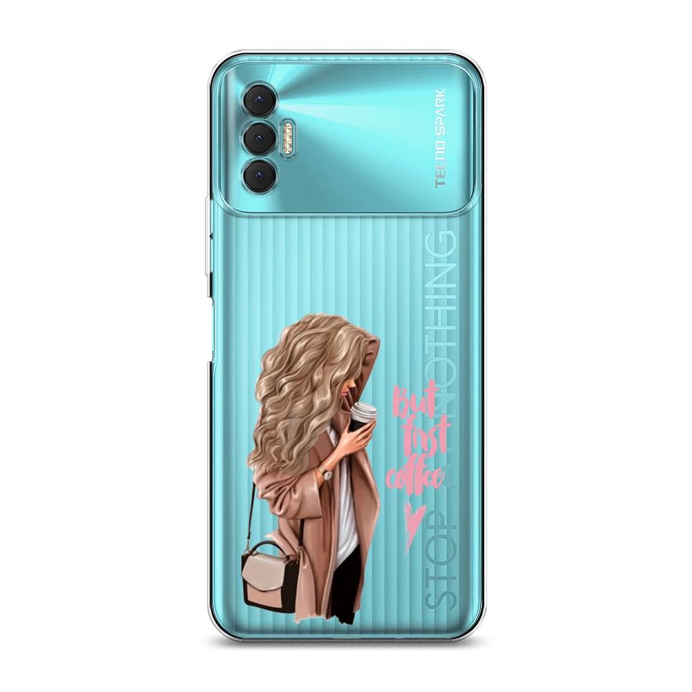 

Силиконовый чехол "Девушка с кофе" на Tecno Spark 8P, Девушка с кофе