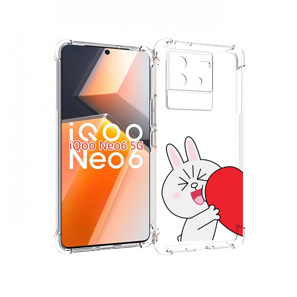 

Чехол MyPads зайчик-с-полуседрцем для Vivo iQoo Neo 6 5G, Прозрачный, Tocco
