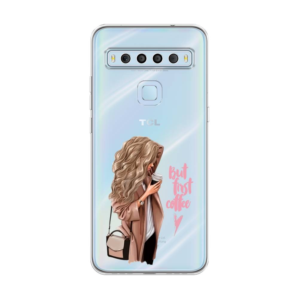 

Силиконовый чехол "Девушка с кофе" на TCL 10L, Девушка с кофе
