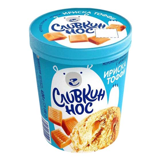 

Мороженое пломбир Сливкин Нос Тоффи ириска 400 г