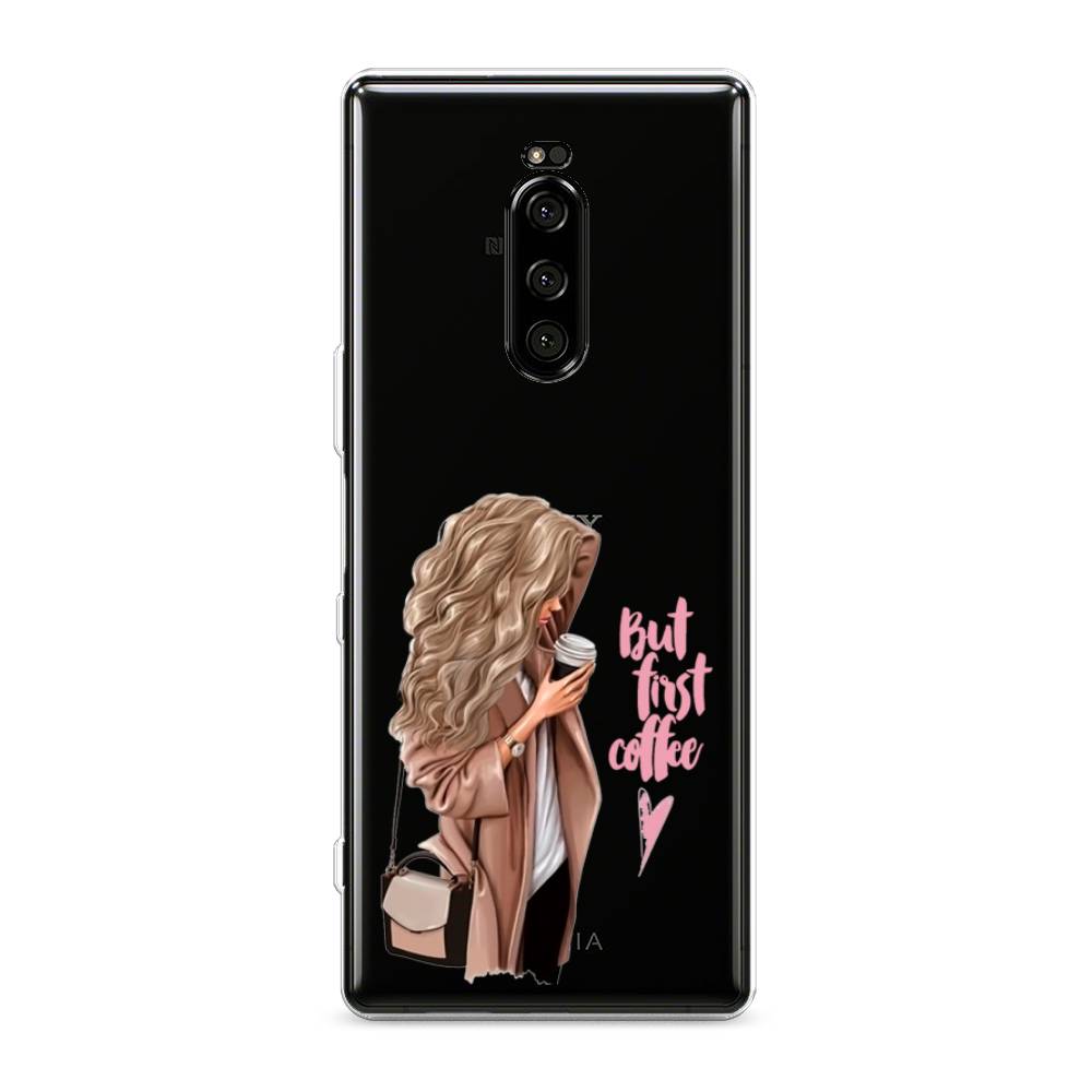 

Силиконовый чехол "Девушка с кофе" на Sony Xperia XZ4, Девушка с кофе
