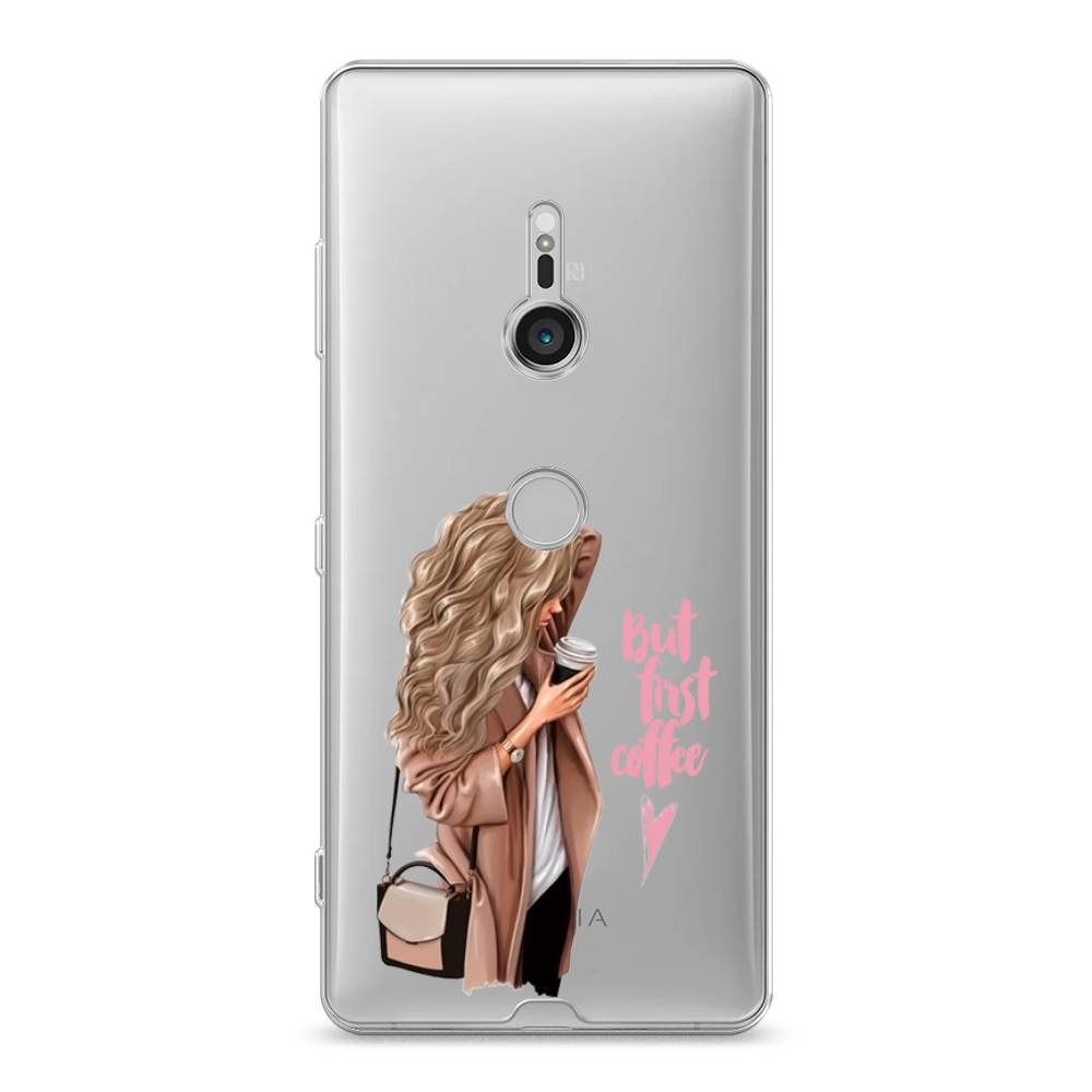 

Силиконовый чехол "Девушка с кофе" на Sony Xperia XZ3, Девушка с кофе