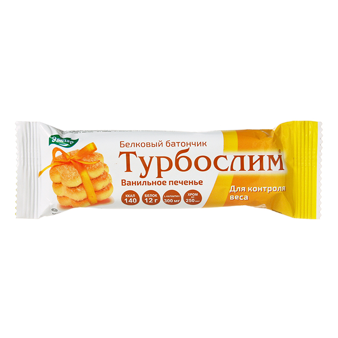 Турбослим белковый батончик для контроля веса со вкусом ванильное печенье 50 г, 50 г