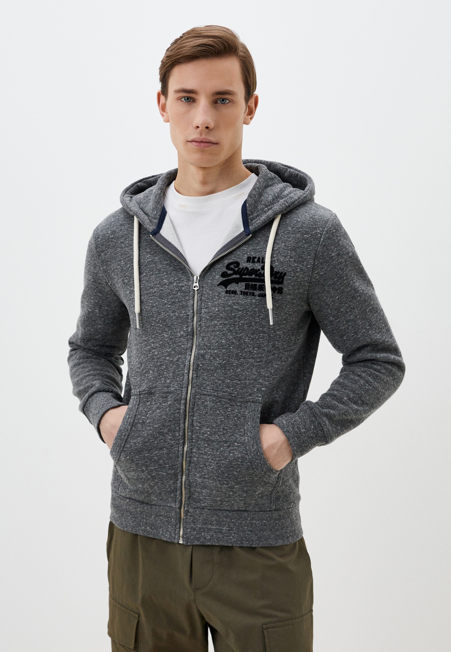 

Толстовка мужская Superdry M2013132A серая 3XL, Серый, M2013132A