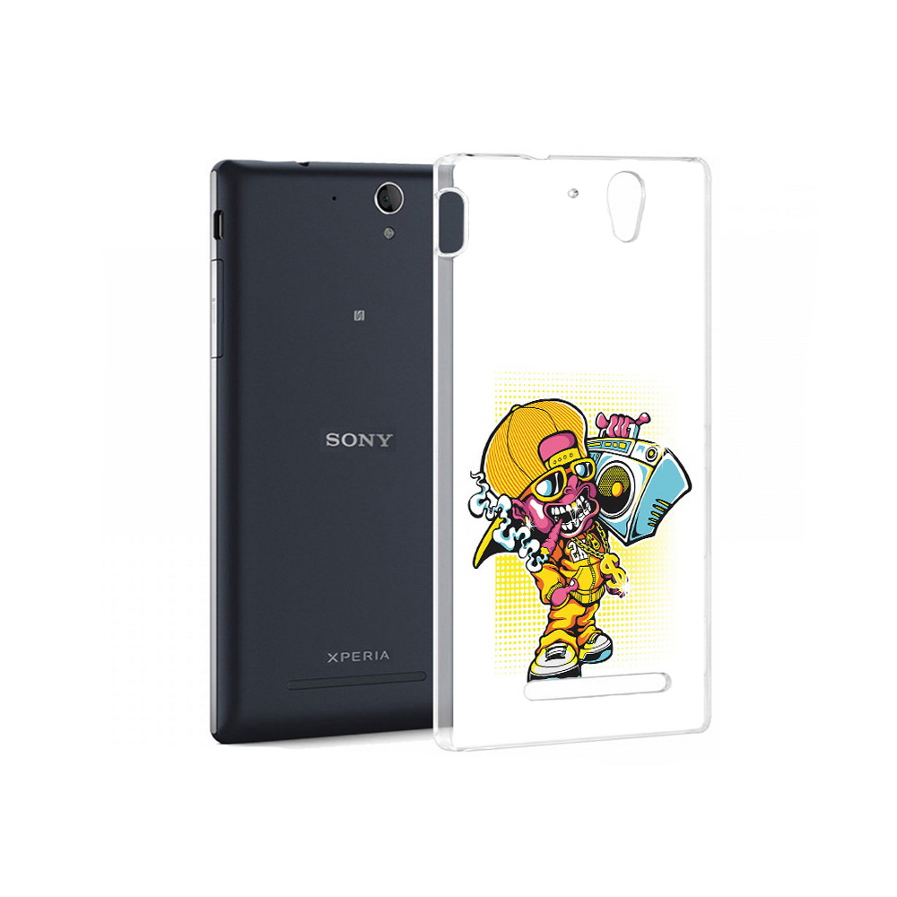 Чехол MyPads Tocco для Sony Xperia C5 Ultra нарисованный парень с колонкой