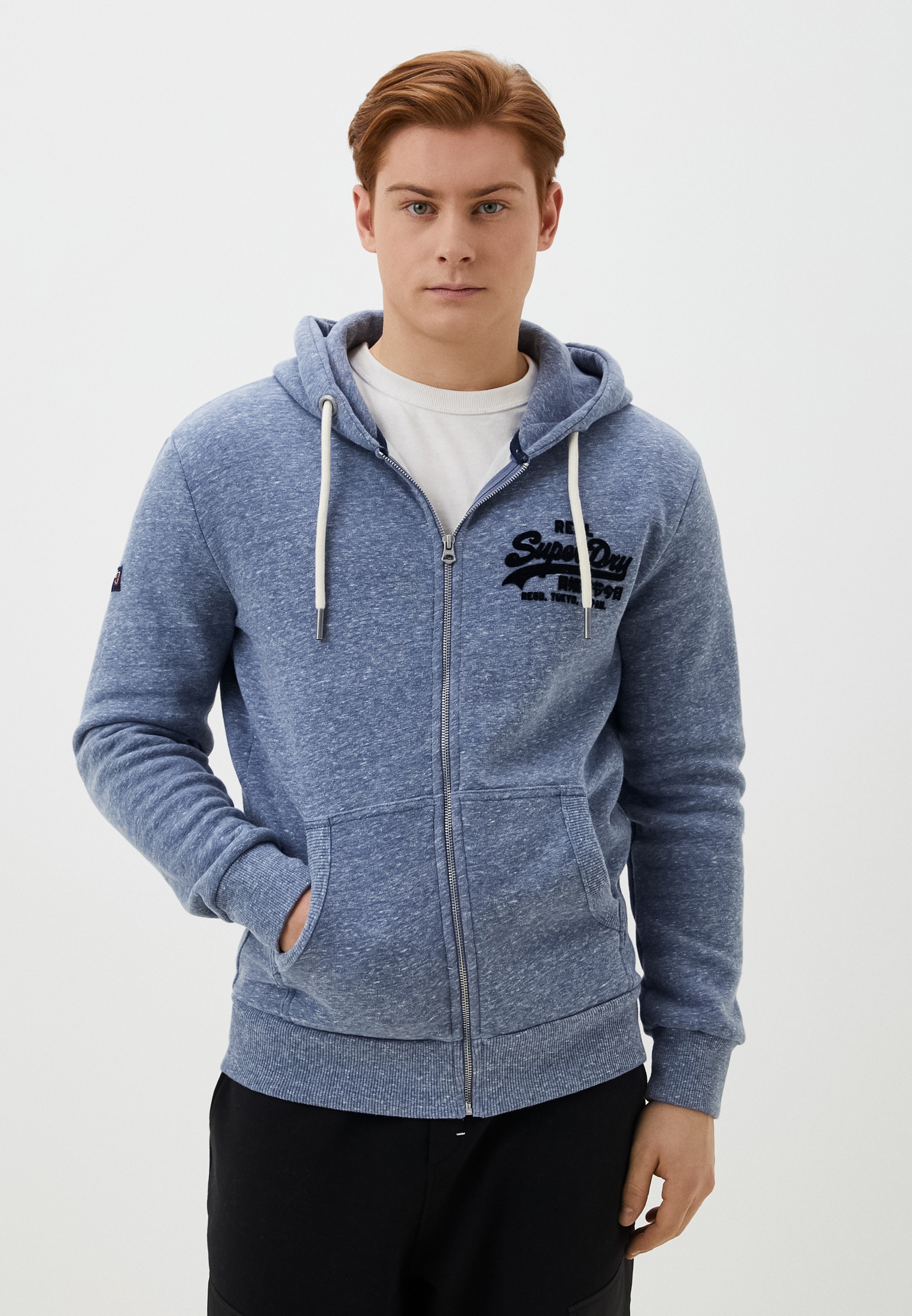 

Толстовка мужская Superdry M2013132A голубая XL, Голубой, M2013132A