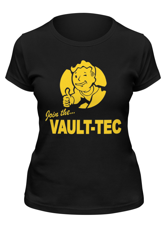 

Футболка женская Printio Fallout vault-tec черная S, Черный, Fallout vault-tec