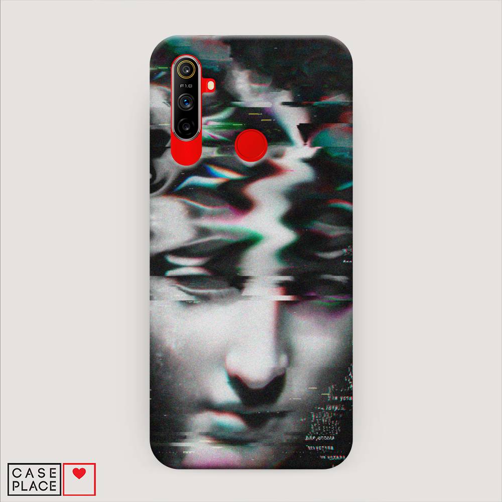 фото Пластиковый чехол "glitch art" на realme c3 awog