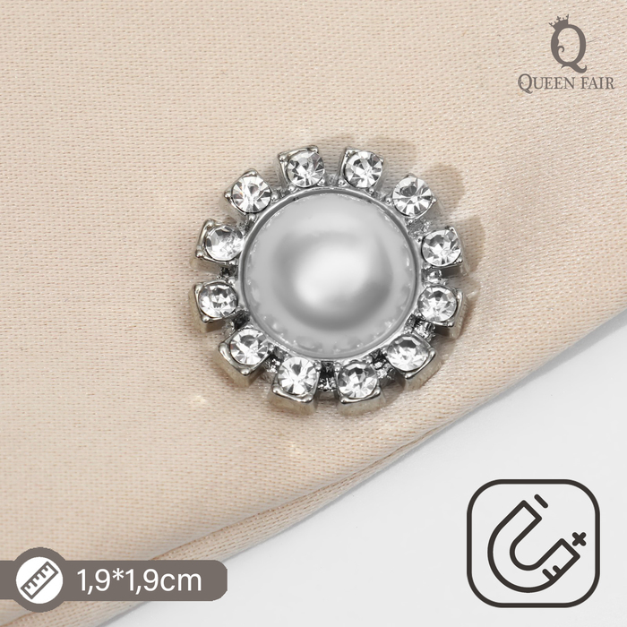 

Брошь из металла Queen Fair 9614530-2, искусственный жемчуг, 9614530-2