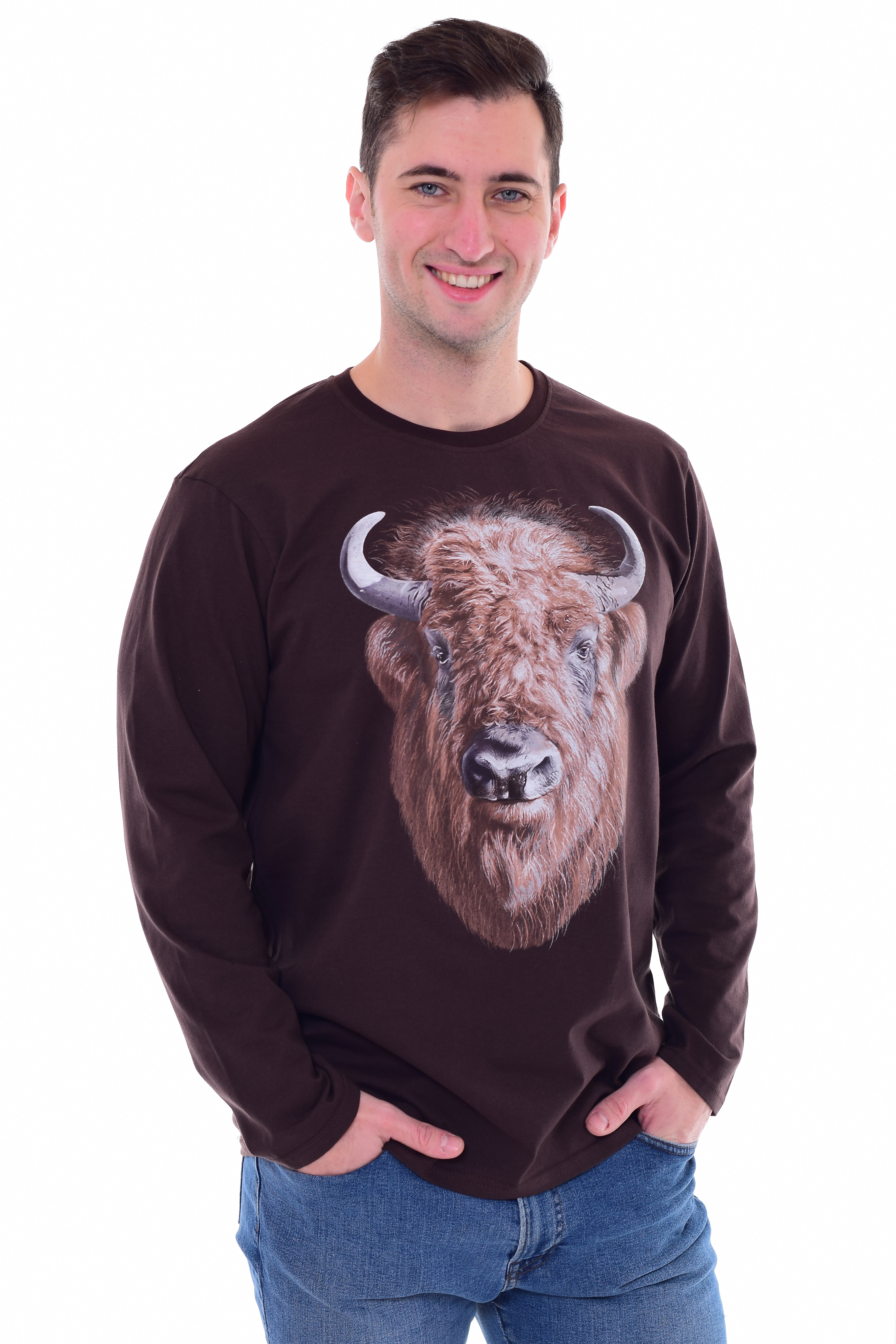 Лонгслив мужской Новое кимоно 9-149 коричневый 50 RU