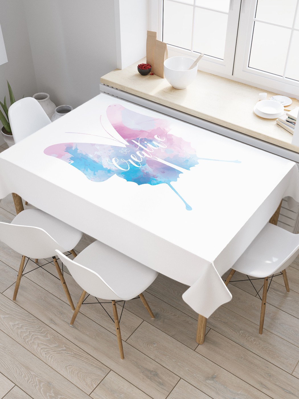 

Фотоскатерть JoyArty МУЛЬТИ 97171 120x145, Белый;голубой;розовый