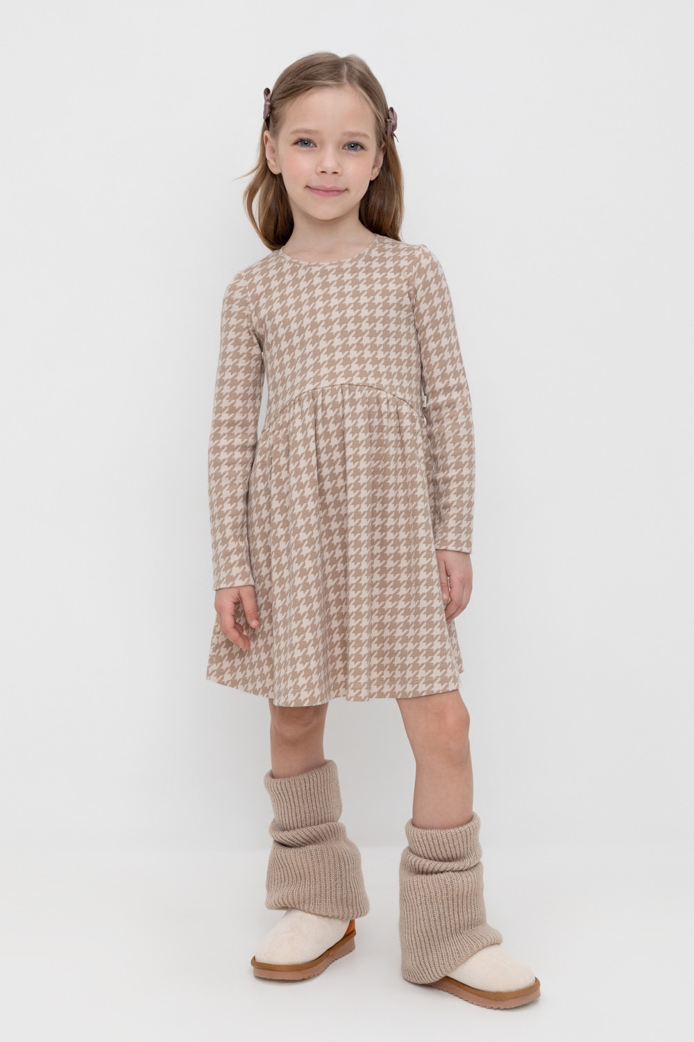 

Платье детское CROCKID М 2858 KASH-3, бежевый, 104, М 2858_KASH-3