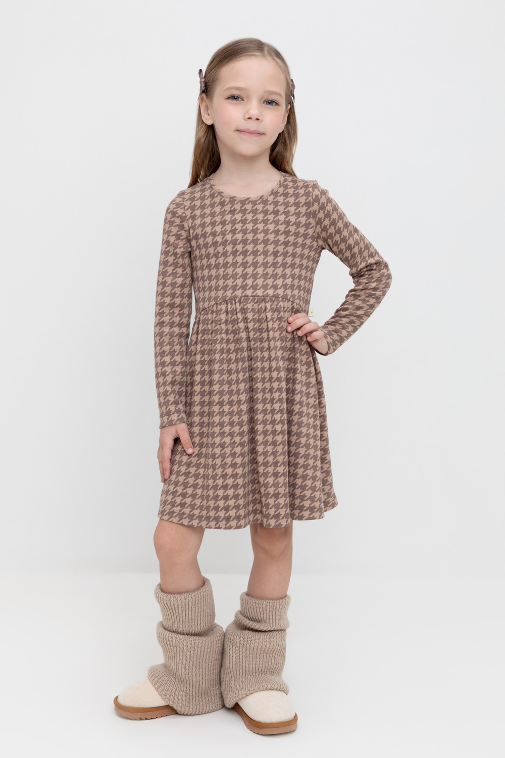 

Платье детское CROCKID М 2858 KASH-3, темно-бежевый, 122, М 2858_KASH-3