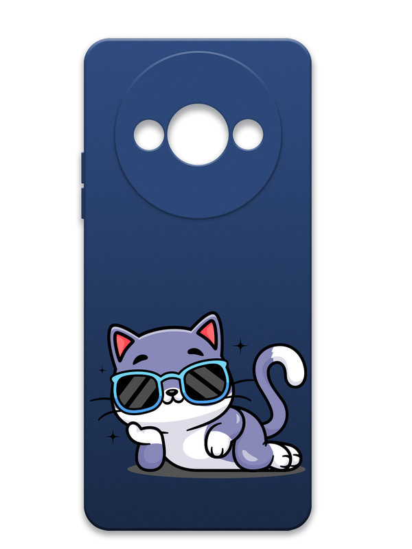 

Чехол Brozo на Xiaomi Redmi A3 Котик в очках, Xiaomi Redmi A3