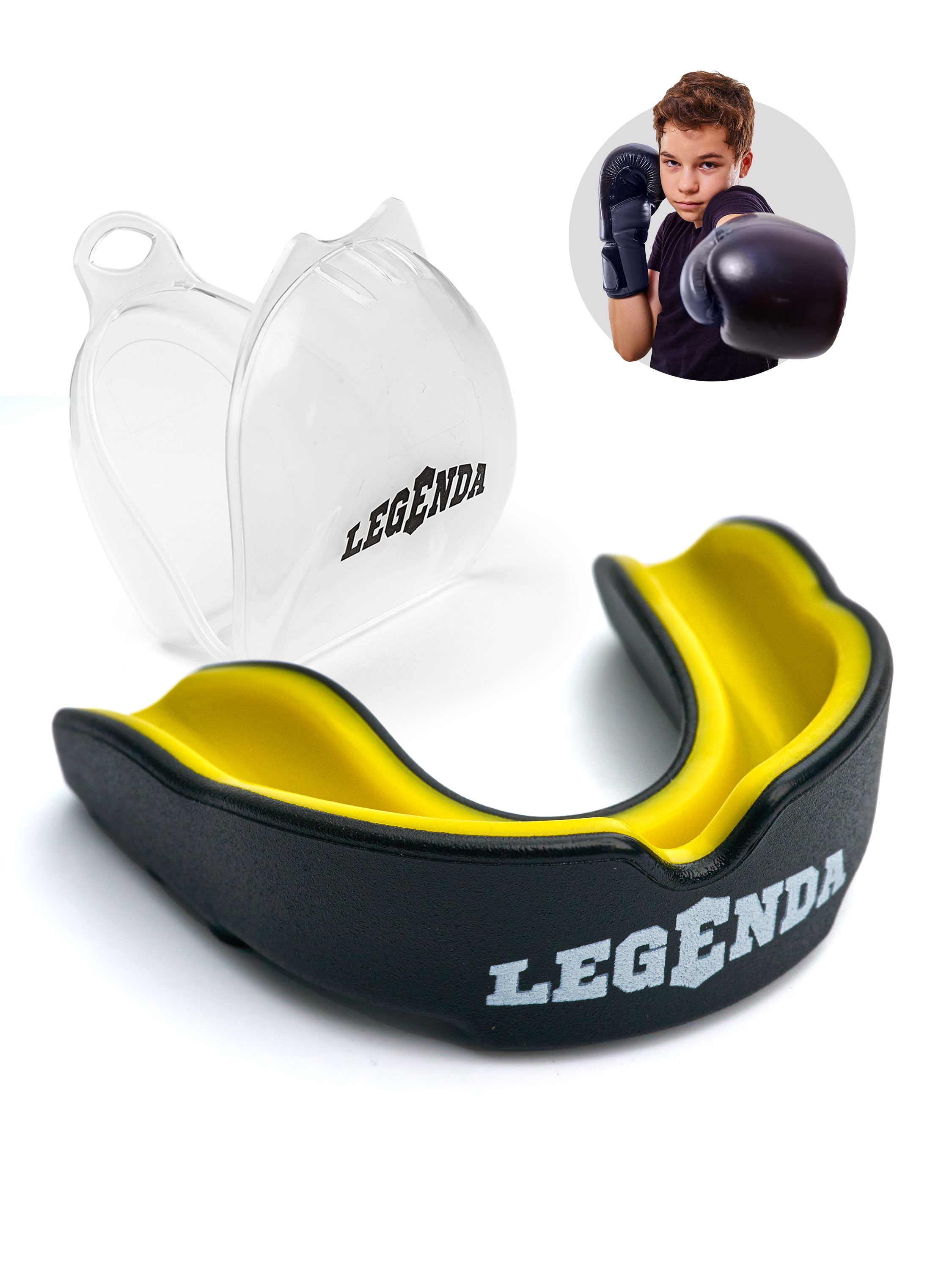 

Капа детская Legenda Gel Max2 черная/желтая 6-11 лет, Gel Max2