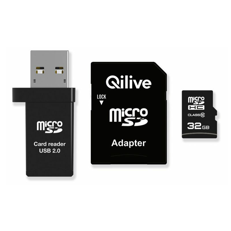 

Карта памяти Qilive MicroSD Cl 10 UHS-I U1 32Gb