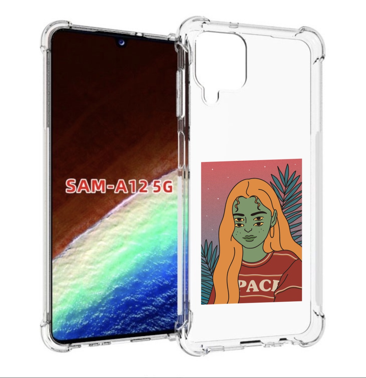 

Чехол MyPads четырехглазая девушка женский для Samsung Galaxy A12 (SM-A125F) 2020/21, Прозрачный, Tocco