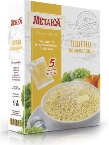 

Пшено Метака Премиум шлифованное 100 г х 5 шт