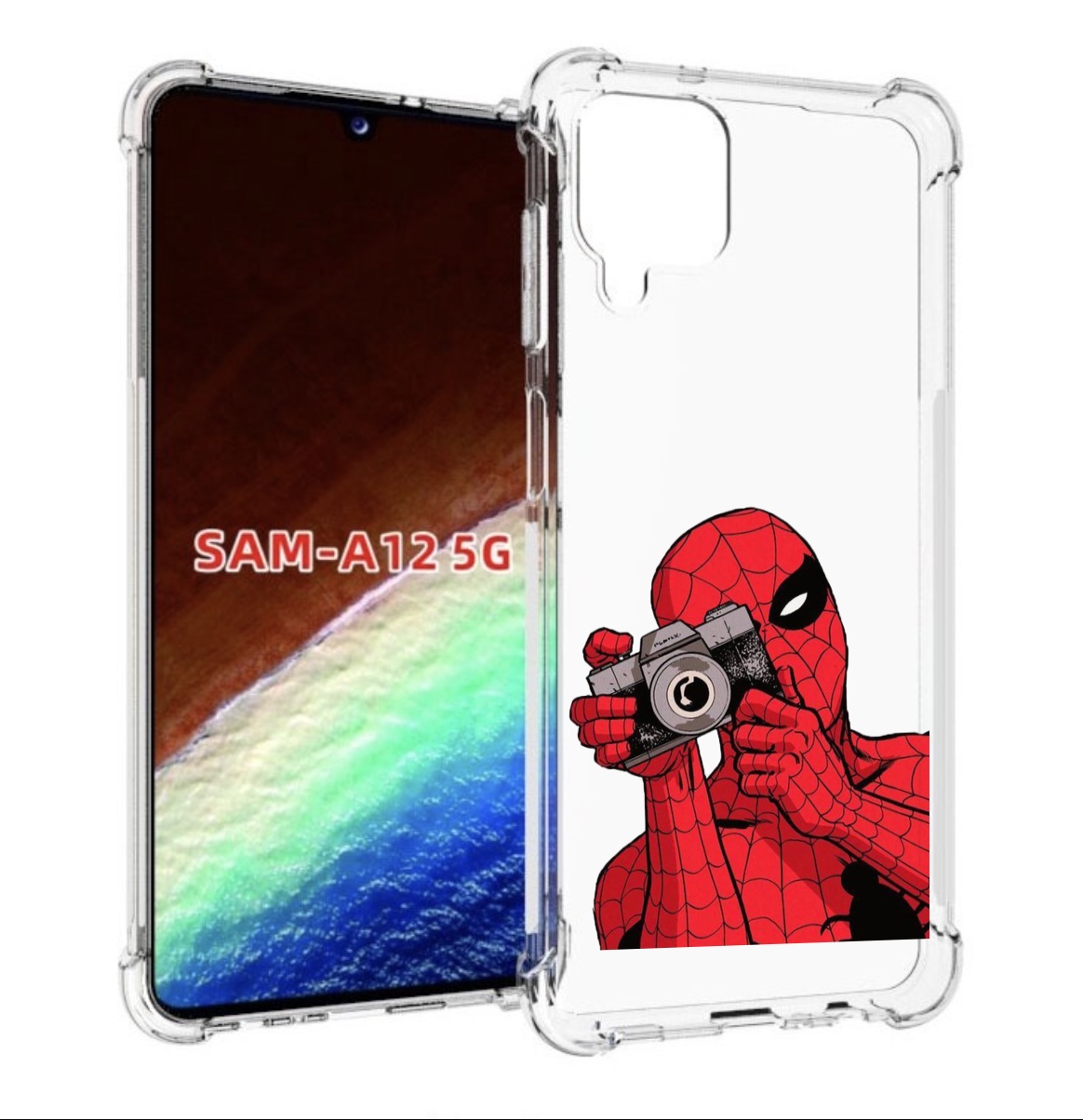 

Чехол MyPads человек паук фотограф детский для Samsung Galaxy A12 (SM-A125F) 2020/21, Прозрачный, Tocco