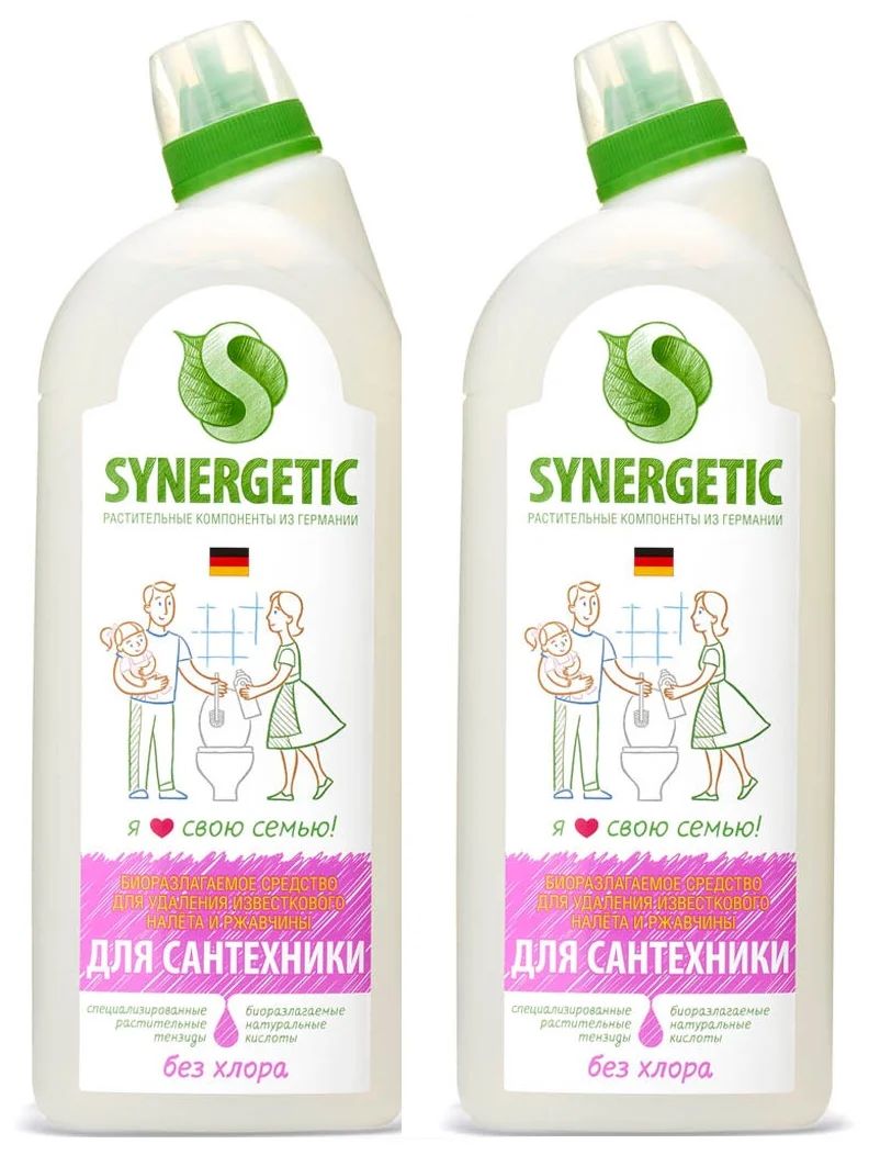 

Гель Synergetic для сантехники и для удаления засоров 1 л х 2 шт