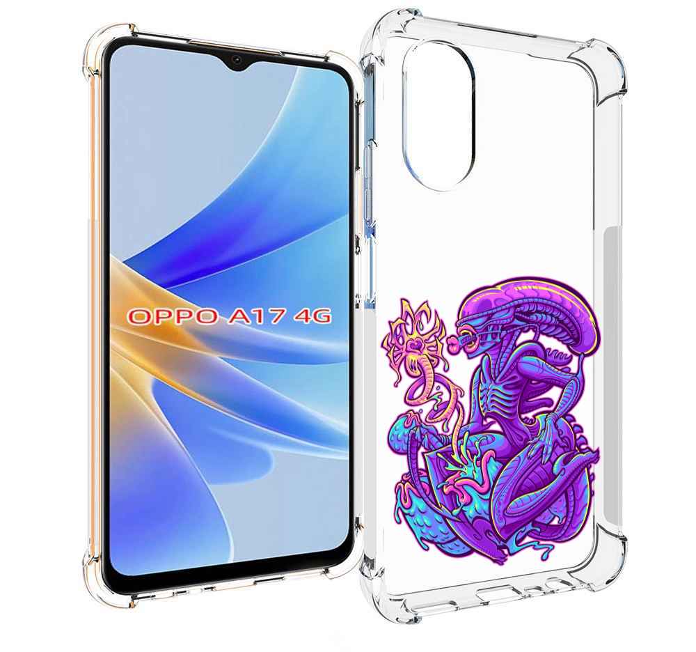 

Чехол MyPads чужой фиолетовый цвет для OPPO A17, Прозрачный, Tocco
