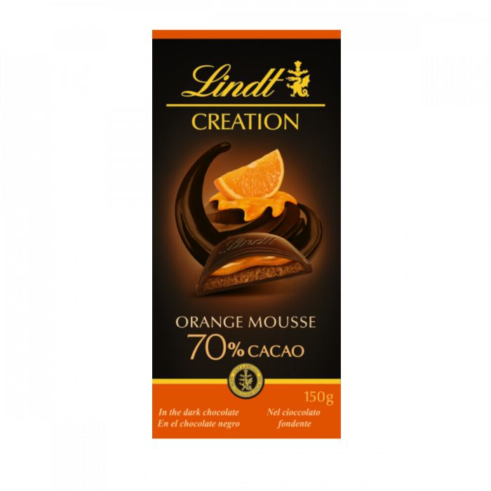 фото Плитка lindt creation темная c апельсином 150 г