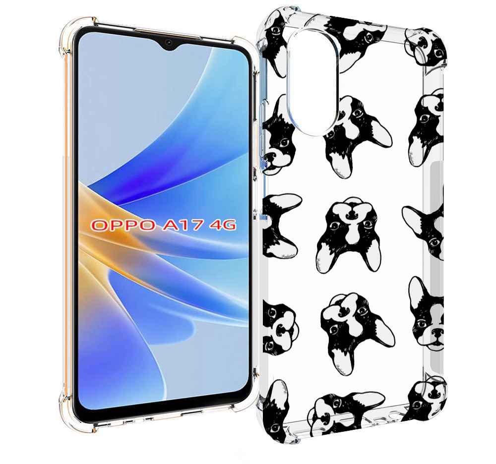 

Чехол MyPads черно белые собачки для OPPO A17, Прозрачный, Tocco