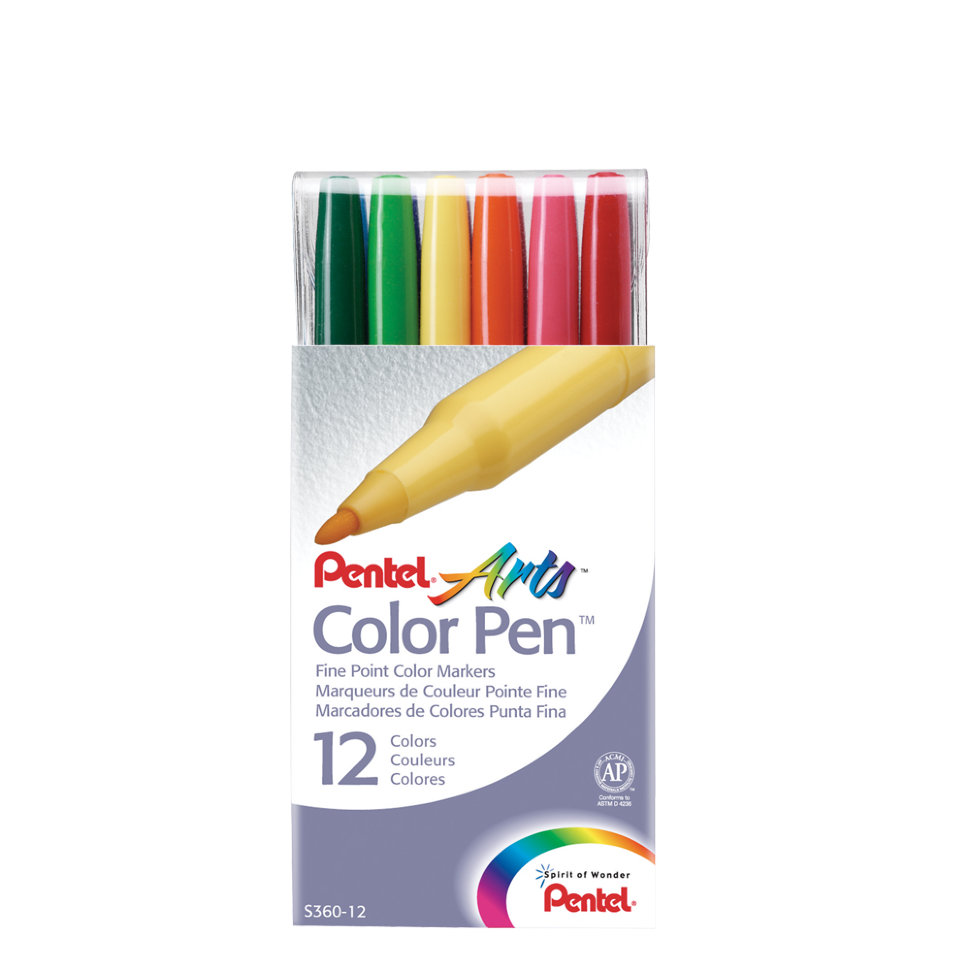 фото Фломастеры pentel arts color pen 12 цветов