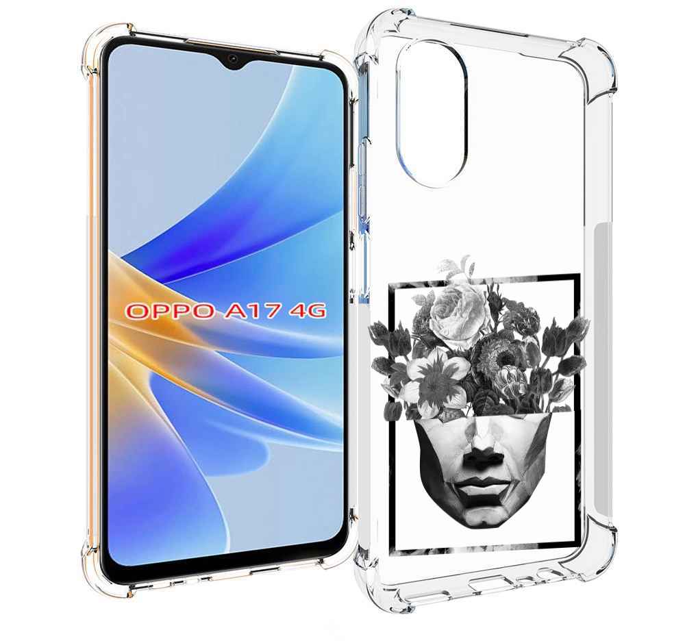 

Чехол MyPads черно белая ваза в абстракции для OPPO A17, Прозрачный, Tocco