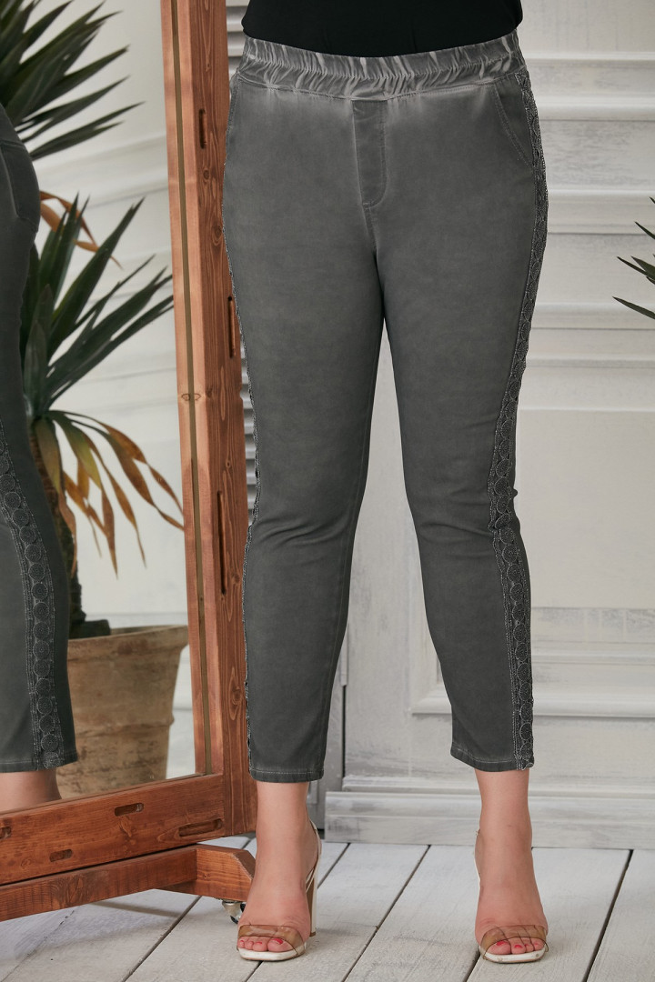 

Брюки женские RMG Buyuk Beden 19140 серые 48 RU (доставка из-за рубежа), Серый, 19140