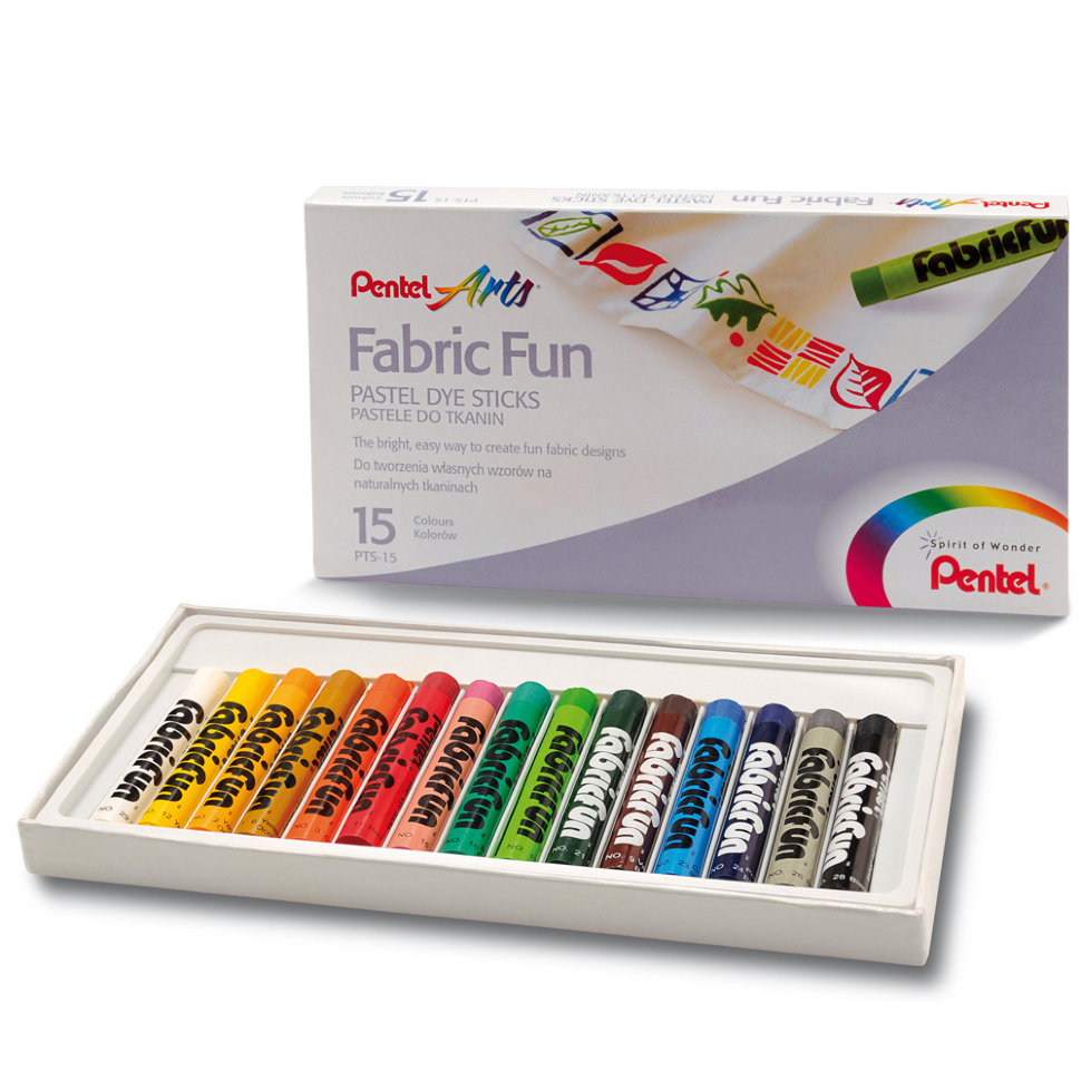 фото Пастельные мелки pentel arts fabric fun для ткани картонная упаковка 15 мелков