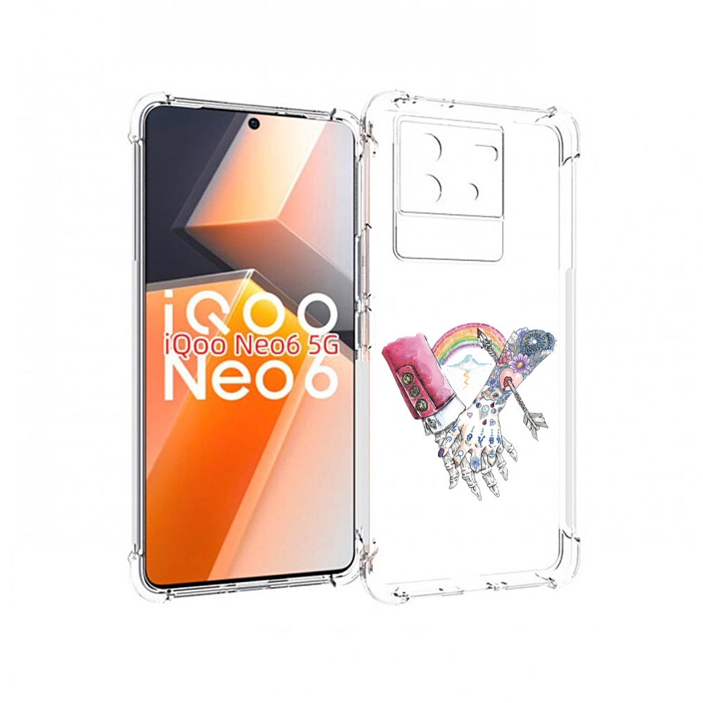 

Чехол MyPads абстракция руки в татуировках для Vivo iQoo Neo 6 5G, Прозрачный, Tocco