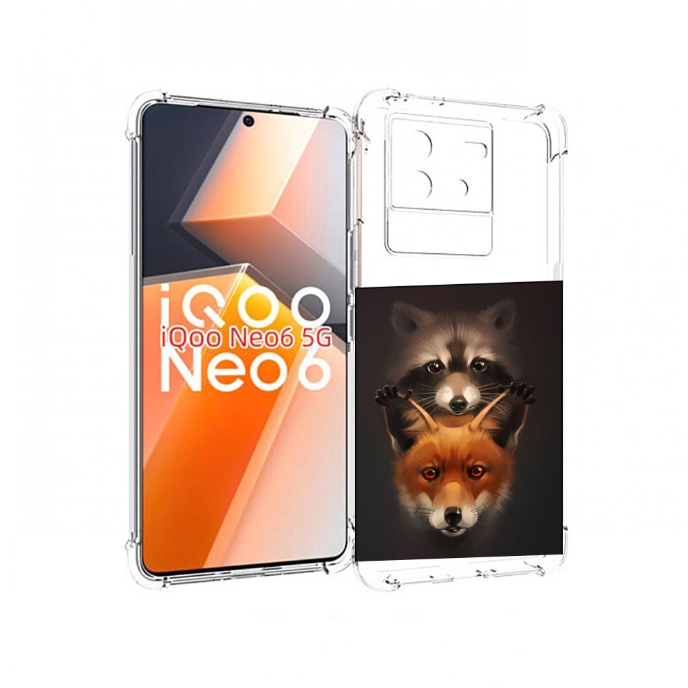 

Чехол MyPads енотик-лисенок для Vivo iQoo Neo 6 5G, Прозрачный, Tocco