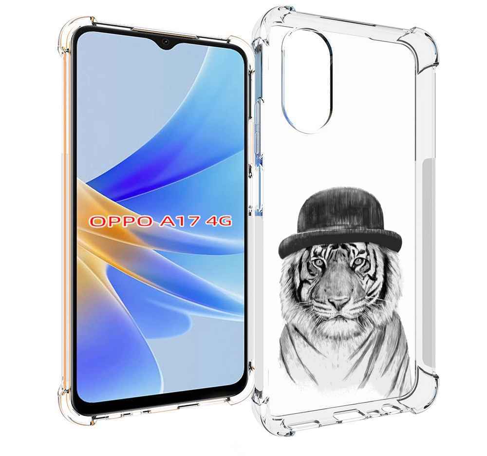 

Чехол MyPads тигр британец для OPPO A17, Прозрачный, Tocco