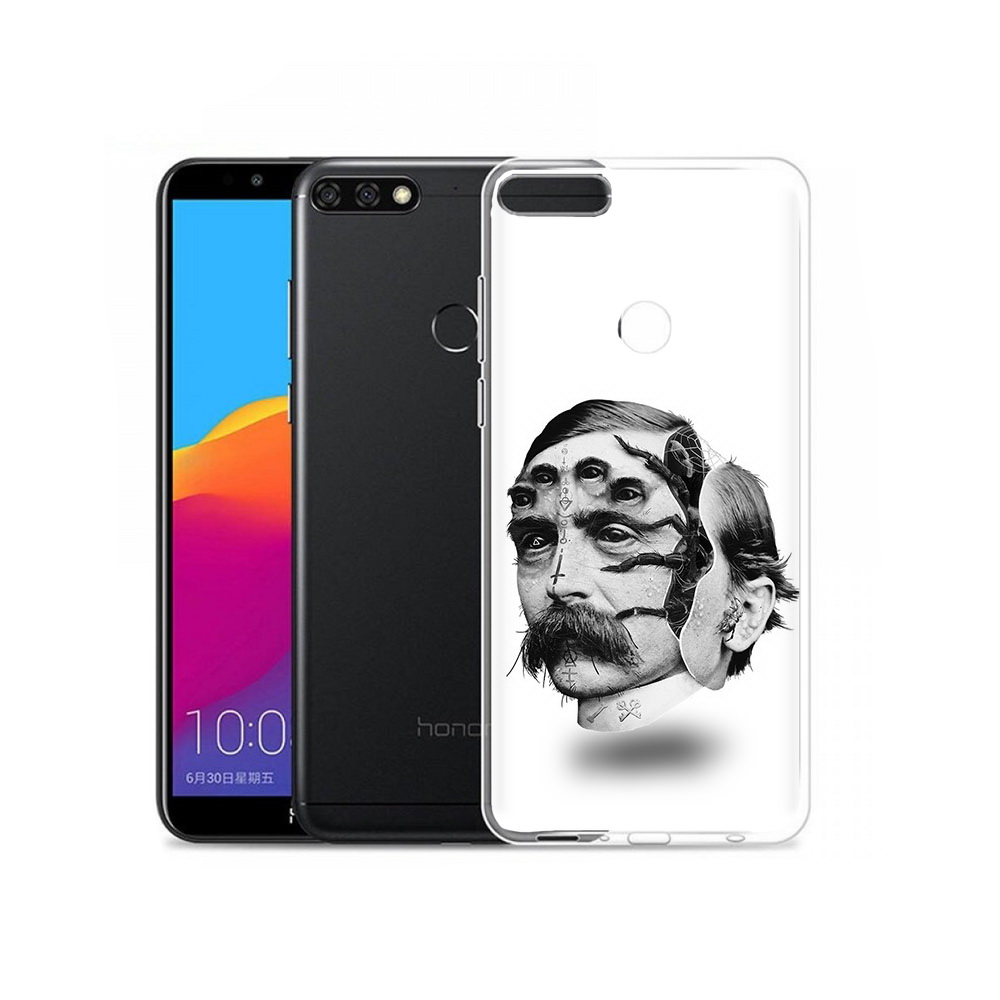 

Чехол MyPads Tocco для Honor 7C Pro страшное лицо мужчины (PT113786.47.629), Прозрачный, Tocco