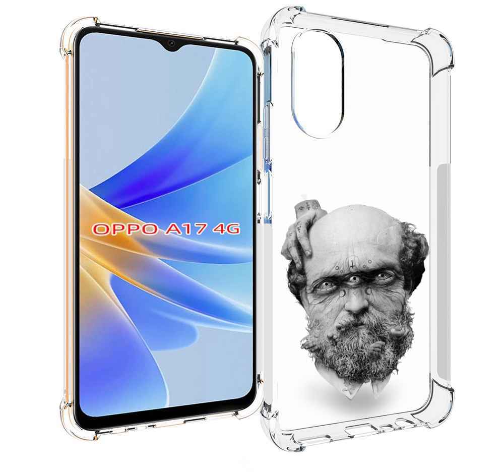 

Чехол MyPads страшный бородатый мужчина абстракция для OPPO A17, Прозрачный, Tocco