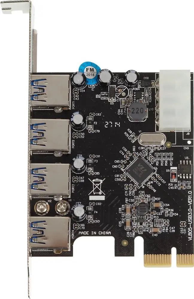 

Контроллер PCI-E VIA VL805 4xUSB3.0 Bulk