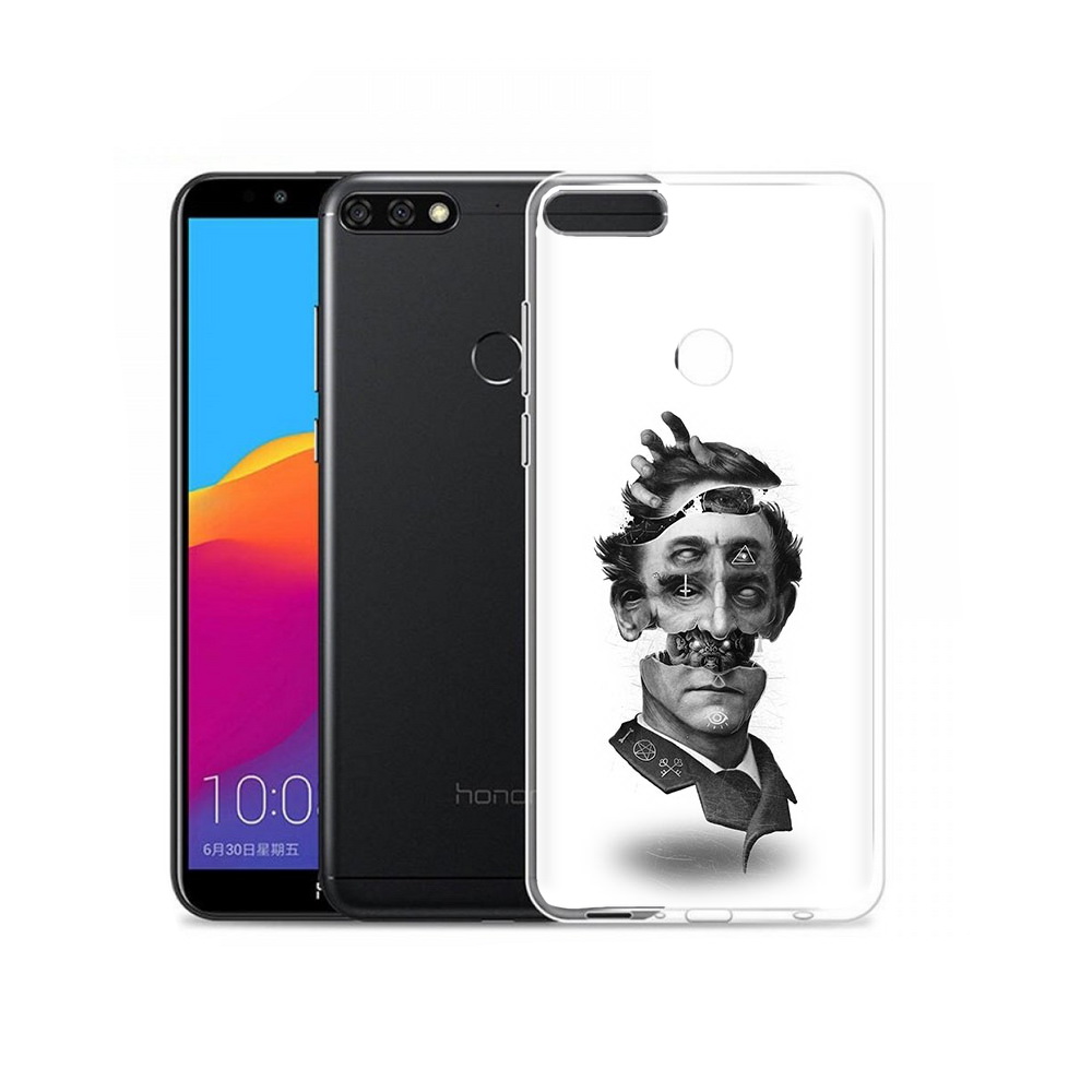 

Чехол MyPads Tocco для Honor 7C Pro страшное лицо абстракция (PT113786.47.628), Прозрачный, Tocco