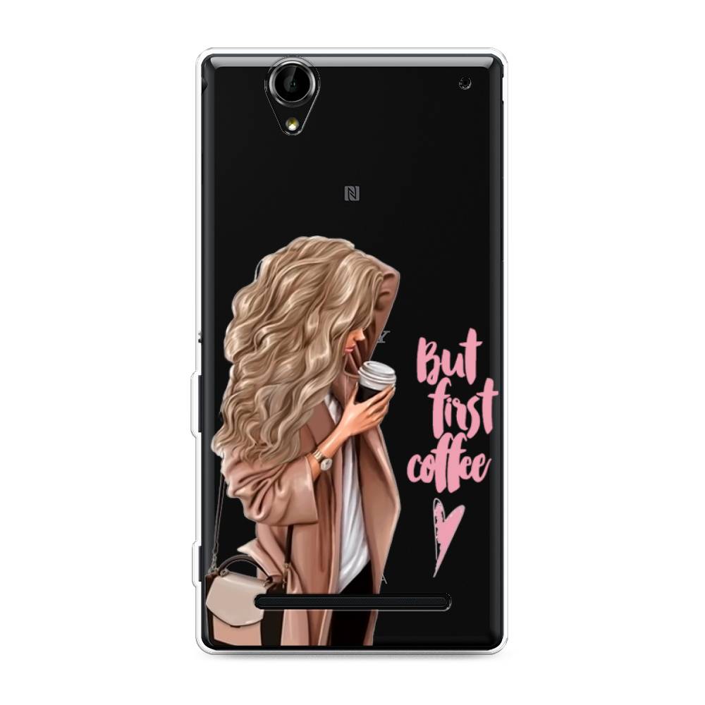 

Силиконовый чехол "Девушка с кофе" на Sony Xperia T2 Ultra, Девушка с кофе