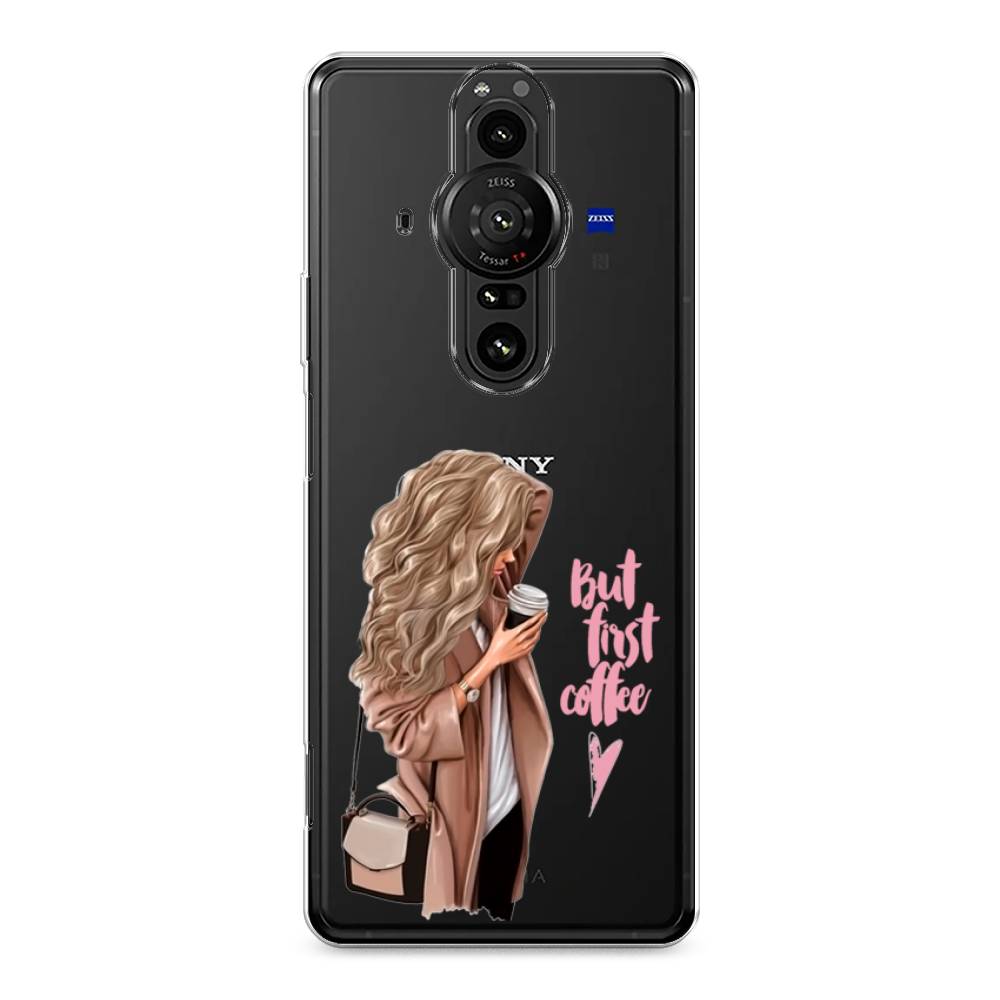 

Силиконовый чехол "Девушка с кофе" на Sony Xperia Pro-I, Девушка с кофе