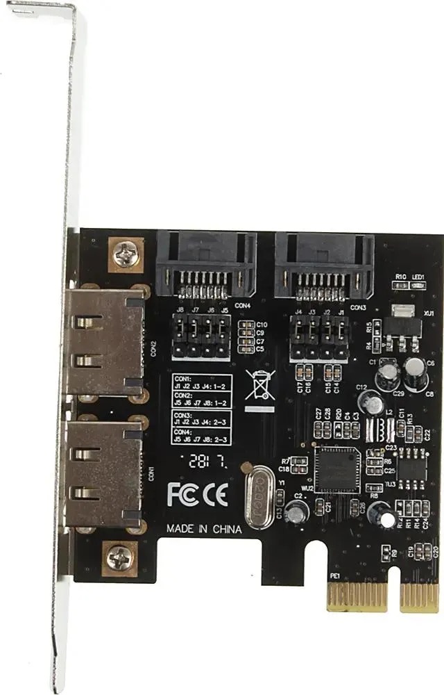 

Контроллер PCI-E ASM1061 SATA III 2xE-SATA 2xSATA Ret
