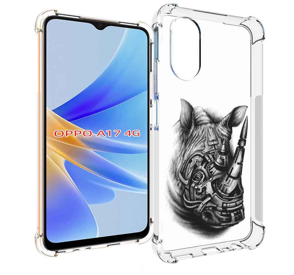 

Чехол MyPads стальной носорог для OPPO A17, Прозрачный, Tocco