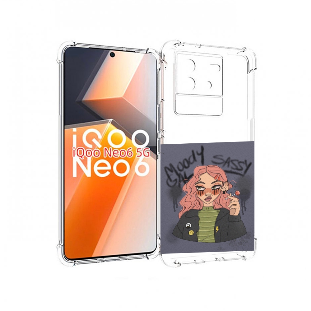 

Чехол MyPads дерзкое-настроение женский для Vivo iQoo Neo 6 5G, Прозрачный, Tocco