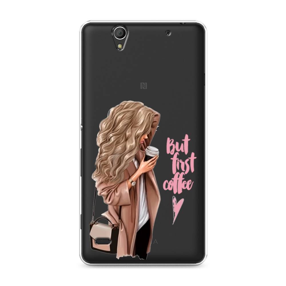 

Силиконовый чехол "Девушка с кофе" на Sony Xperia C4, Девушка с кофе