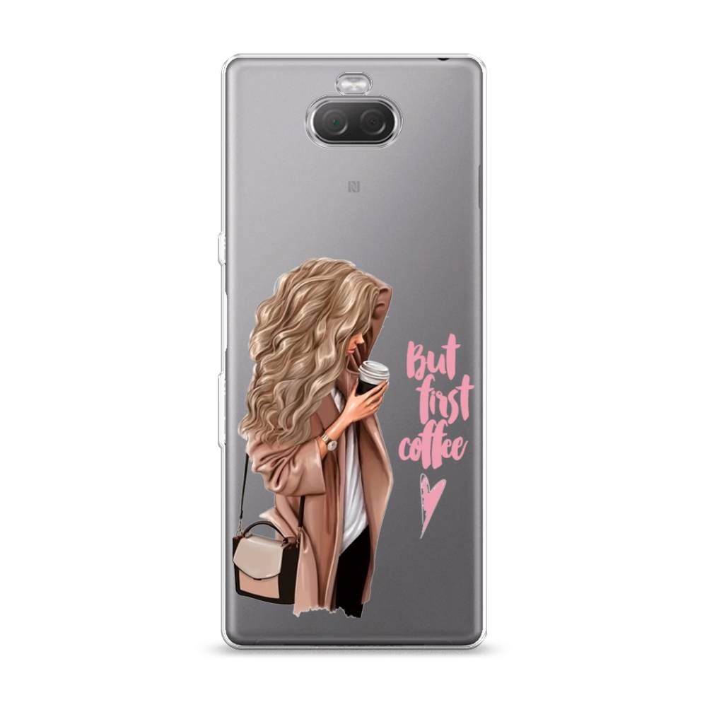 

Силиконовый чехол "Девушка с кофе" на Sony Xperia 10, Девушка с кофе