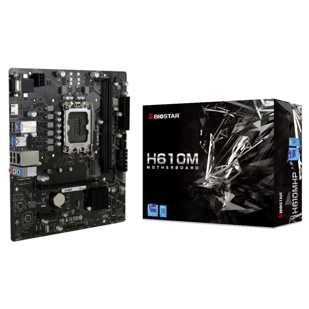 фото Плата материнская biostar h610mhp socket 1700, h610, 2xddr4-3200, d-sub+hdmi, 1xpci-ex16