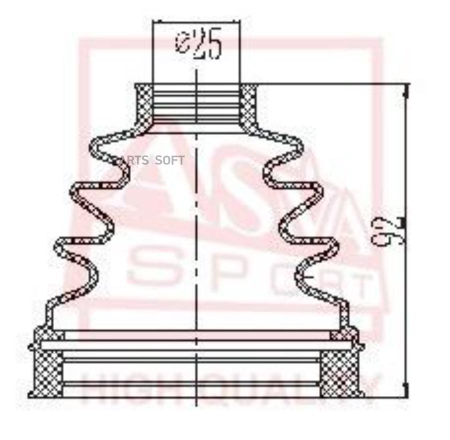 

Пыльник Шруса (К-Кт Без Смазки) 25x74x90 ASVA арт. ASBT-INR51