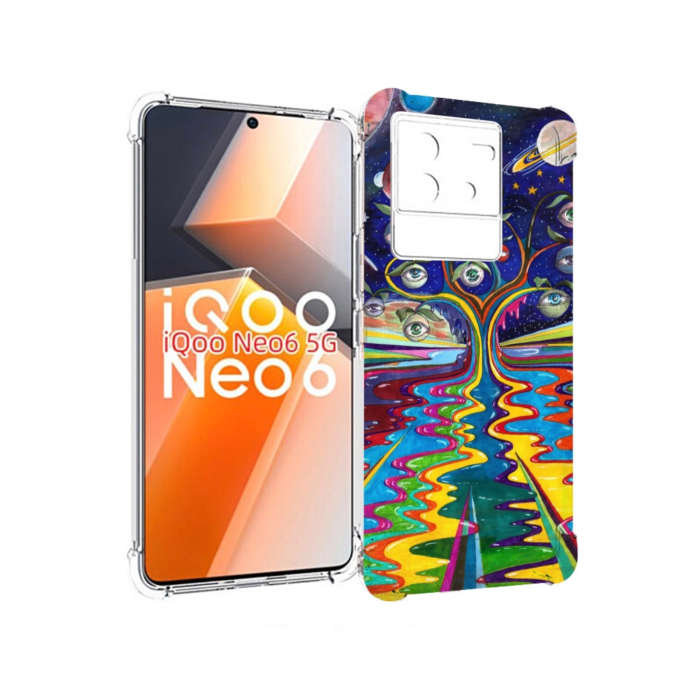 

Чехол MyPads дерево с глазами акварель для Vivo iQoo Neo 6 5G, Прозрачный, Tocco