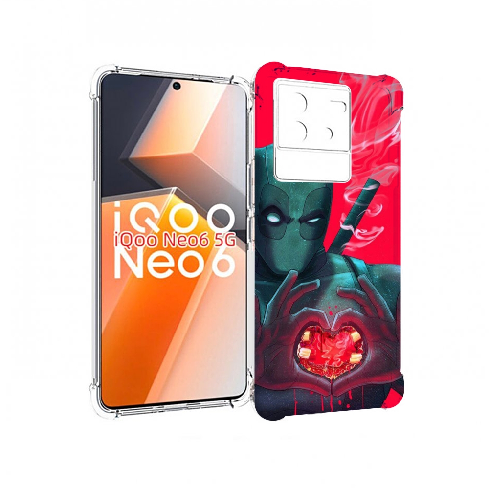 

Чехол MyPads дедпул-в-сердце для Vivo iQoo Neo 6 5G, Прозрачный, Tocco