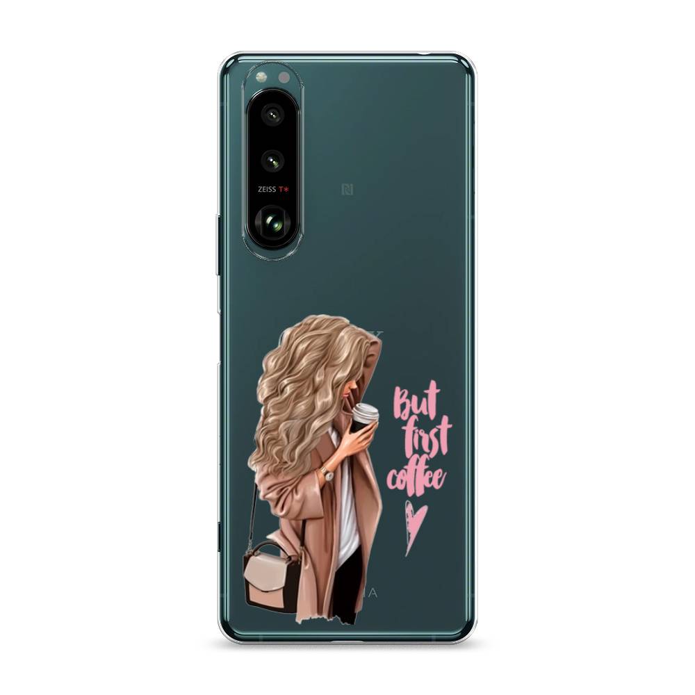 

Силиконовый чехол "Девушка с кофе" на Sony Xperia 1 III, Девушка с кофе